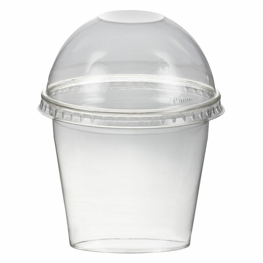 Smoothiebecher Dessertbecher + Domdeckel ohne Öffnung 250 ml Ø95mm, PET, glasklar, 50 Stk.