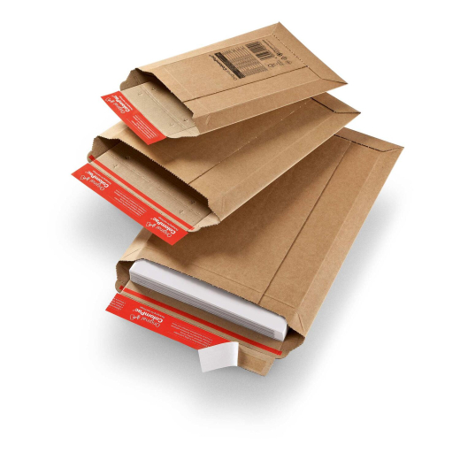 ColomPac Versandtaschen 340 x 500 x -50 mm extrem starke Wellpappe Selbstklebeverschluss Aufreißfaden braun