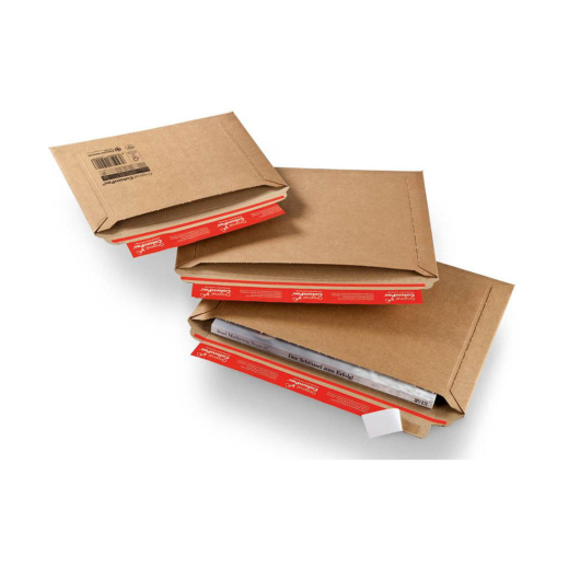 ColomPac Versandtaschen mit Querbefüllung 340 x 235 x -30 mm Wellpappe Selbstklebeverschluss Aufreißfaden braun