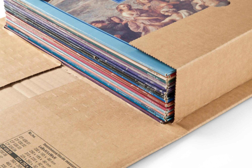 ColomPac Robuste Versandverpackung 371 x 272 x -102mm mit Sicherungslaschen, Selbstklebeverschluss & Aufreißfaden braun