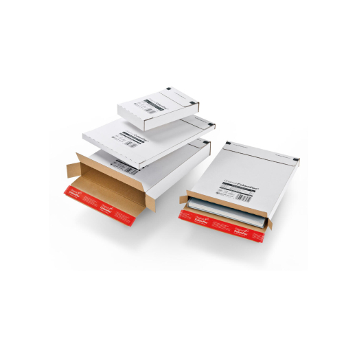 ColomPac Versandkarton Kurierpaket 250 x 353 x 30mm Selbstklebeverschluss & Aufreißfaden weiß