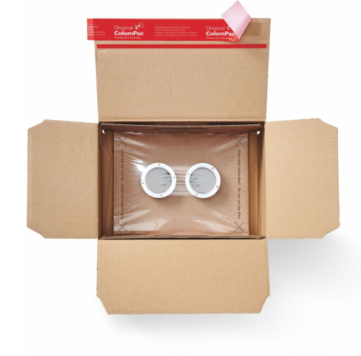 ColomPac FixTray 'M' - 139x88x46mm - für perfekten Schutz von empfindlichen Kleinteilen mit SK-Verschluss Aufreißfaden braun