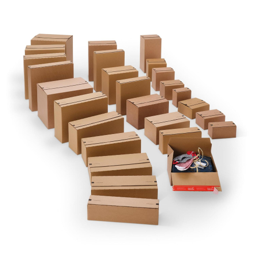 ColomPac Euroboxen S 200 x 150 x 100mm mit Selbstklebeverschluss & Aufreißfaden braun