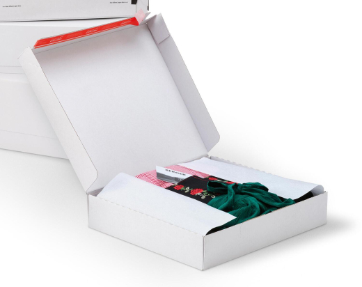ColomPac Fashionbox 455 x 390 x 85mm mit Selbstklebeverschluss & Aufreißfaden weiß