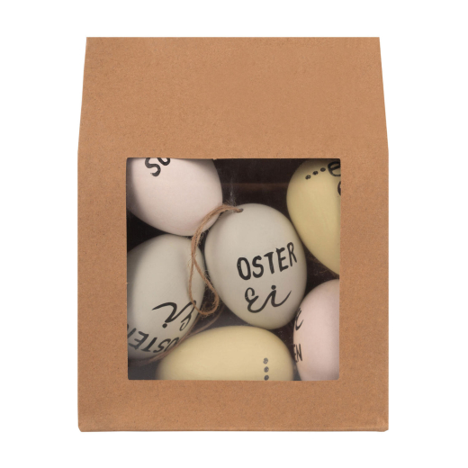 Ostereier Kunststoffeier 'Statement' Osterdeko weiß/creme/mint 6 cm, 6 Stk.