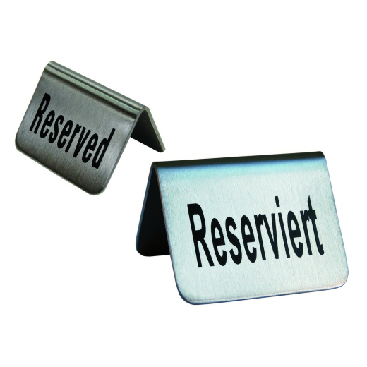 Tischaufsteller 'Reserviert' aus Edelstahl, 5.2x3.5cm, 1 Stk.
