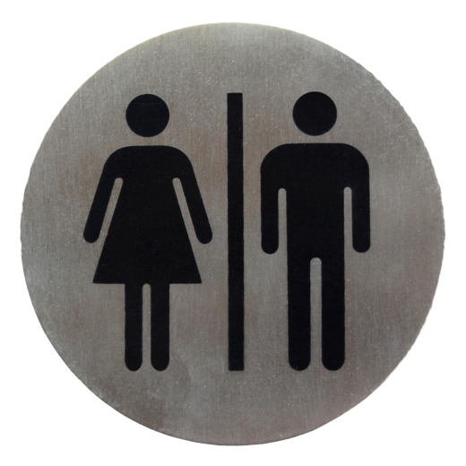 Hinweisschild 'Damen/Herren' aus Edelstahl, Ø7.5cm, 1 Stk.