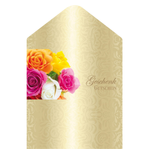 Geschenkgutschein 'Rosen', 19x28.5cm, 25 Stk.