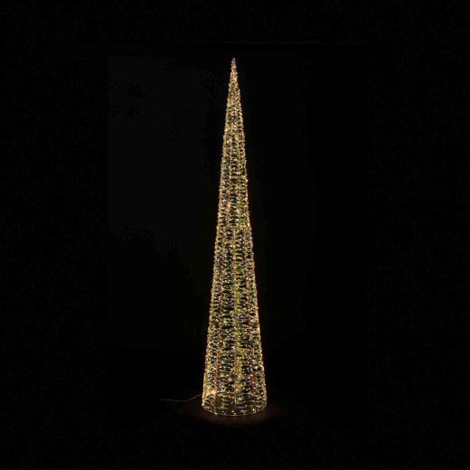 Weihnachtsbaum Pyramide aus Metall/PET, mit LED, warmweiß, 180cm, 1 Stk.