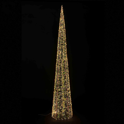 Weihnachtsbaum Pyramide aus Metall/PET, mit LED, warmweiß, 210cm, 1 Stk.