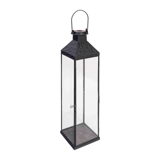 Laterne 'Antike' aus Metall/Glas, schwarz, 57cm, 1 Stk.