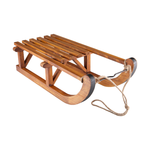 Schlitten aus Holz, Deko zum Hängen braun, 62cm
