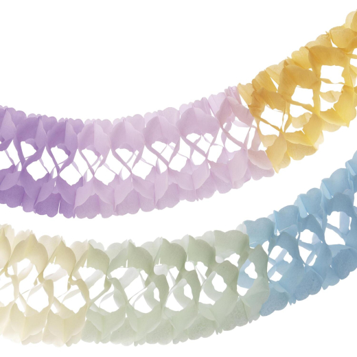Girlande 'Pastellfarben' aus Papier, schwer entflammbar, Ø17cm, 3.6m, 1 Stk.