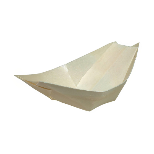 Fingerfood Schalen 'Schiffchen' aus Pappelholz, 14cm, 50 Stk.
