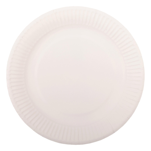Teller aus Pappe rund Ø18cm weiß, 100 Stk.