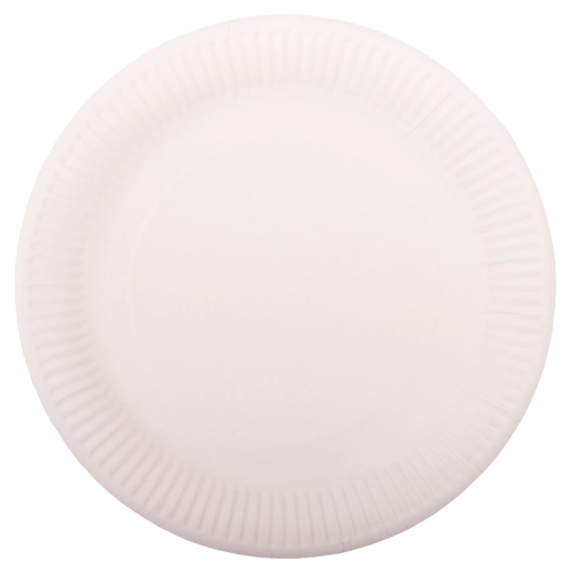 Teller aus Pappe rund Ø26cm weiß, 100 Stk.