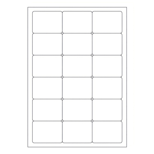 Etiketten Labels selbstklebend weiß 63.5 x 46.6mm auf DIN A4, 1800 Stk.