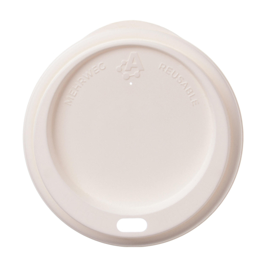 Domdeckel Trinkdeckel für Mehrweg-Kaffeebecher Coffee to go Ø 80mm weiß