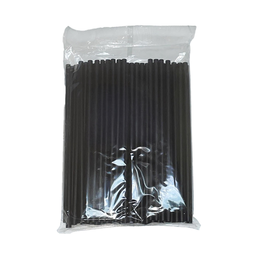 Trinkhalme Strohhalme Kunststoff PP Mehrweg schwarz 240 mm Ø 8mm, 100 Stk.