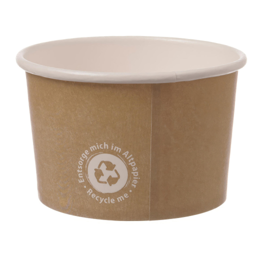 Eisbecher aus Papier 230 ml 'Recycle Me' ohne Kunststoffbeschichtung Ø 90mm, 54 Stk.