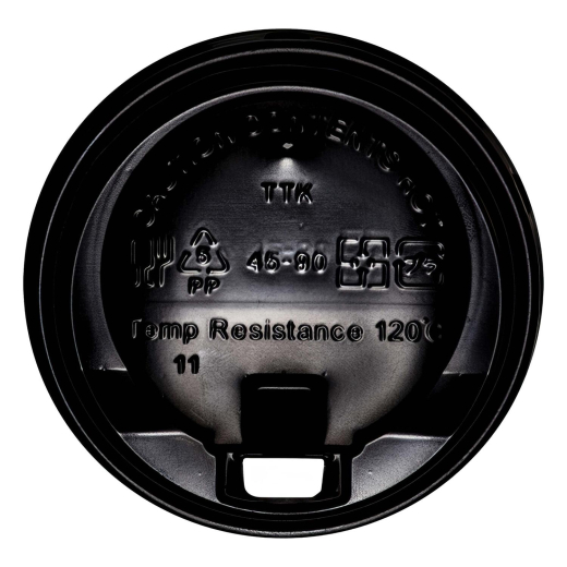 Domdeckel mit Verschlußklappe schwarz für Pappbecher COFFEE TO GO 90mm Ø, 100 Stk.