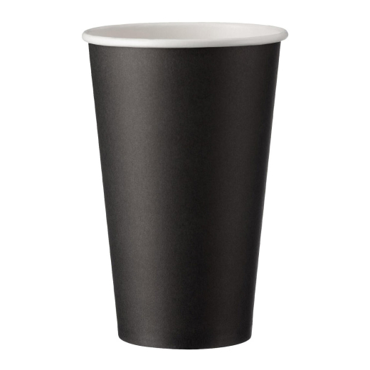 Heiß- und Kaltgetränkebecher CoffeeToGo Pappbecher schwarz 400ml 510ml Ø 90mm, 50 Stk