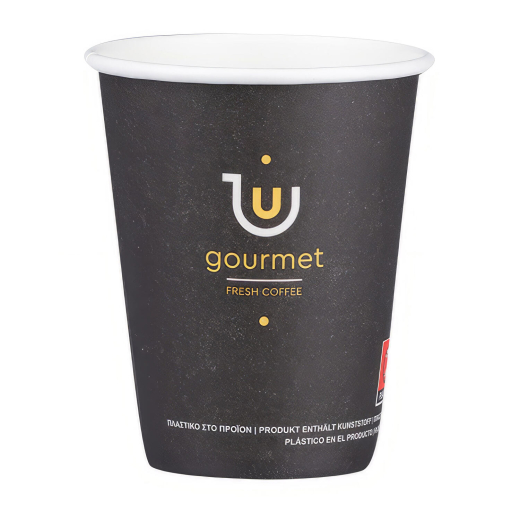 Kaffeebecher CoffeeToGo Pappbecher GOURMET BLACK Fresh Coffee 200ml, 50 Stk.