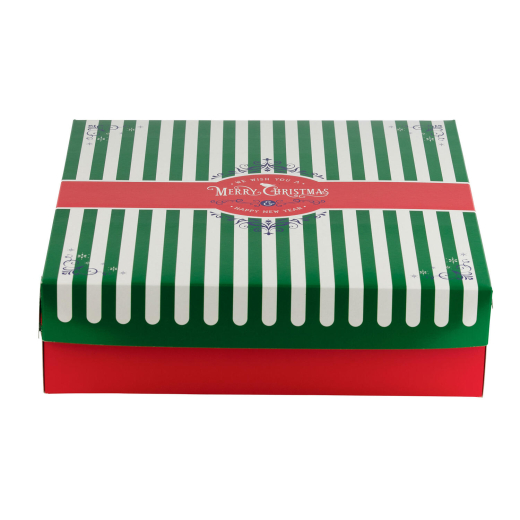 Keksbox Gebäckkarton mit Alubeschichtung 'Weihnachten' 350 x 350 x 100mm, 42 Stk.