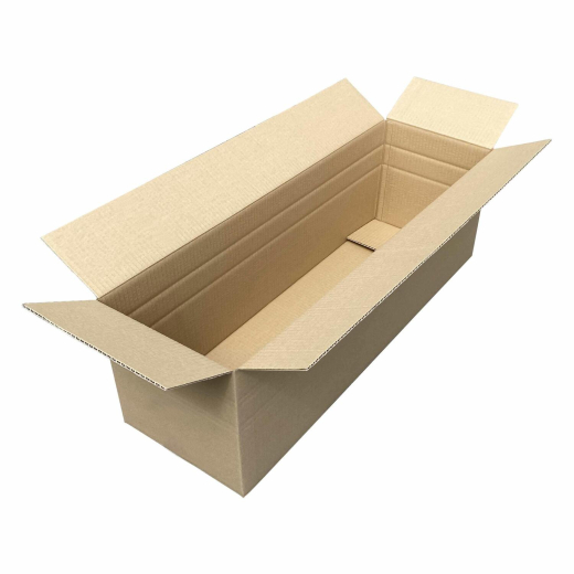 Faltkarton 800x250x(150)-250mm mit variabler Höhe 1-wellig Dickwelle braun
