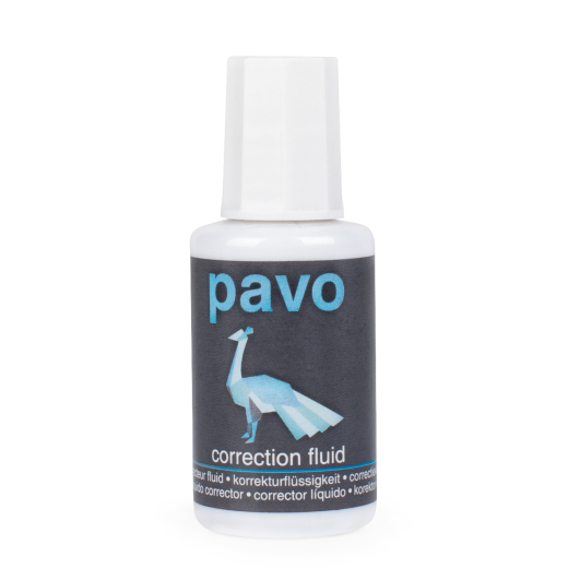 PAVO Korrekturflüssigkeit mit Pinsel schnelltrocknend 20 ml