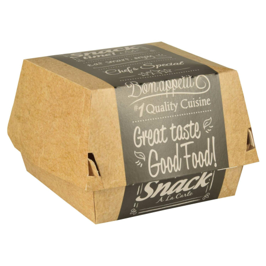 PAPSTAR 'pure' Burgerboxen aus Pappe FSC® 10 x 10 cm 'Good Food' klein, 50 Stk.
