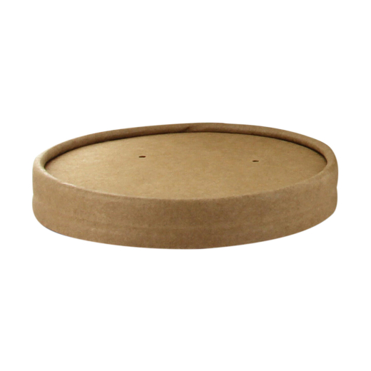 Deckel für Suppenbecher aus Pappe, rund, Ø 9,8 cm, braun, 25 Stk.