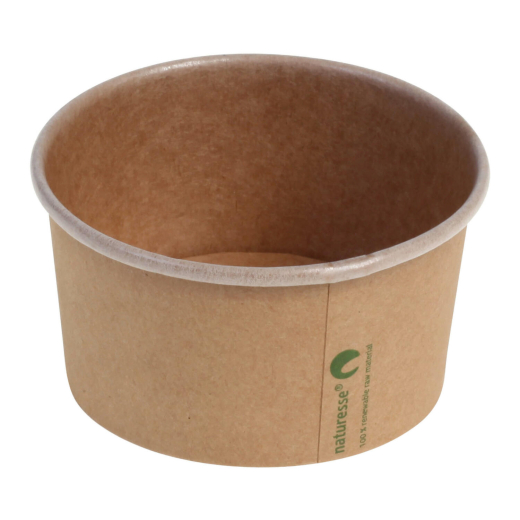 Eisbecher aus Kraftpapier mit PLA-Innenbeschichtung 240 ml Ø 96mm braun, 50 Stk.