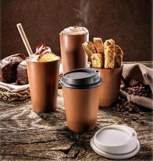 Mehrweg Heißgetränkebecher Kaffeebecher Coffee to go schokobraun - 200 ml