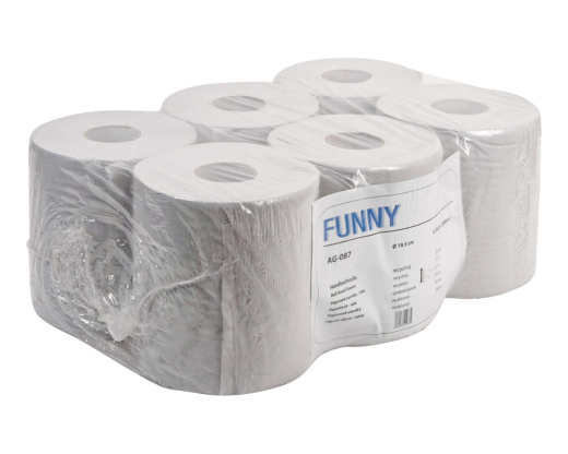 Papierhandtuchrolle MIDI 20cm für Innen und Außenabwicklung 1 lagig, 6 Rollen