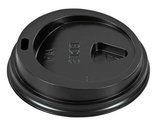 Domdeckel schwarz für Pappbecher - 'Coffee to go' - 200ml mit 80mm Ø, 75 Stk.