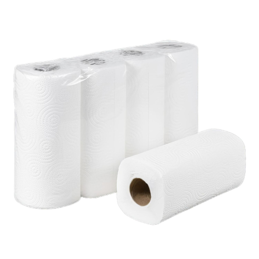 EcoLine Küchenrolle 3-lagig Zellstoff 50 Blatt 22,5cm x 22cm, 32 Rollen