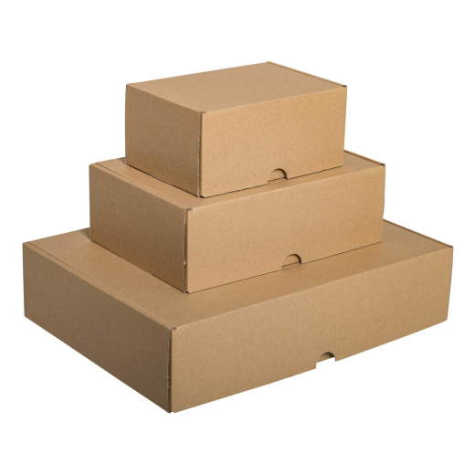Stülpdeckelkarton DHL-Kleinpaket 241x160x80mm (Außenmaß) braun wiederverwendbar