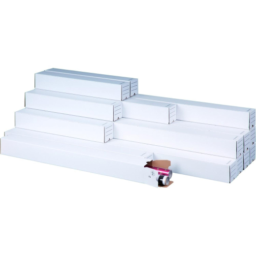 Versandhülsen 750x75x75mm PLANBOX weiß quadratisch mit Steckverschluss