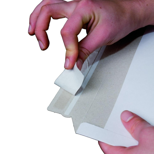 Vollpappe-Versandtasche 235x308mm stabile Vollpappe Selbstklebeverschluss A4 weiß