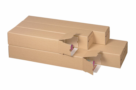 Versandhülsen 610x105x105mm PLAN BOX braun quadratisch mit Selbstklebeverschluss & Aufreißfaden
