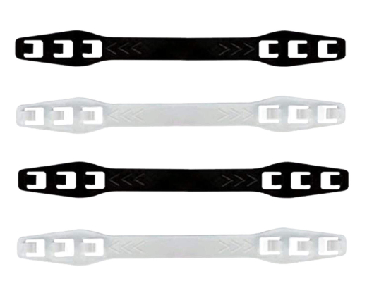 Maskenhalter Maskenbandverlängerung 3-stufig verstellbar weiß schwarz, 4 Stk.