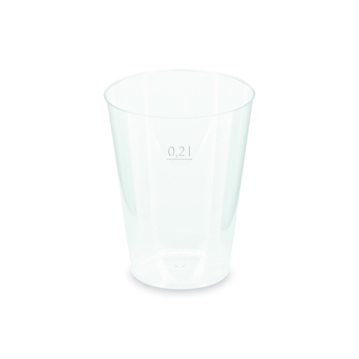 Mehrwegbecher Pfandbecher transparent PP Eichstrich 0,2 l Ø 6,8 cm, 40 Stk.