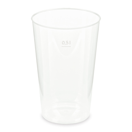 Mehrwegbecher Pfandbecher transparent stabil+ PP 0,5L Eichstrich Ø 93mm, 12 Stk.