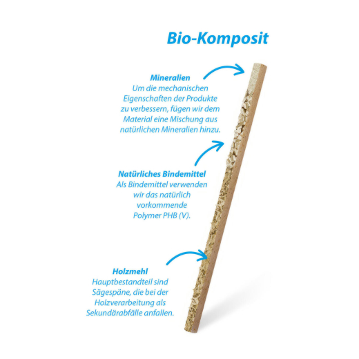 Trinkhalme aus Kompositmaterial JUMBO kraft braun 14 cm Ø 8 mm, 100 Stk.