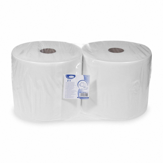 Industrie-Putztuchrolle geprägt Tissue 2-lagig Ø 27 x 38cm x 304m weiß, 2 Stk.