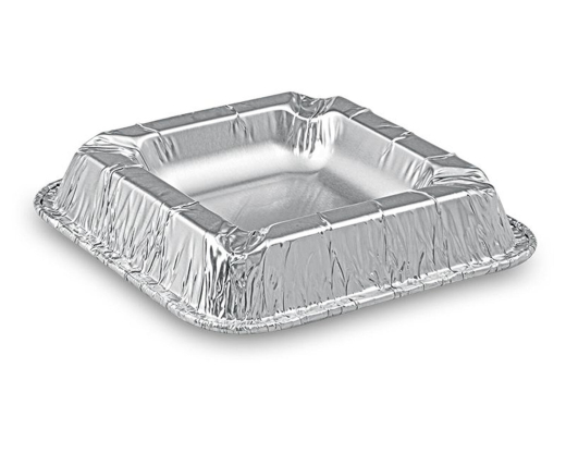 Alu Aschenbecher aus kräftigem Aluminium, eckig, 12,6 x 12,6 x 2,2 cm, 10 Stk.