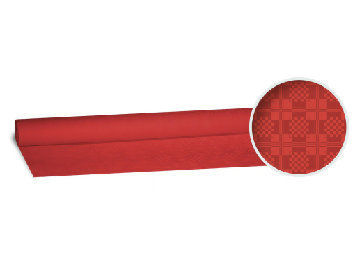 Damasttischdecke Tischtuch aus Papier, gerollt 1,20m x 8m, rot