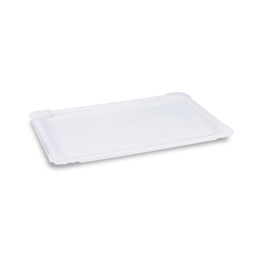 Pappteller aus Frischfaser 21 x 30 cm, fettdicht, weiß, 125 Stk.