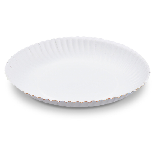 Pappteller aus Frischfaser rund tief Ø26cm fettdicht weiß, 50 Stk.